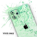 Mint Marble & Digital Gold Foil V9 - Vinyl Skin Wrap for iPhone 17 Pro Max, 17 Pro, 17 Air, 17, 16 & All Models — Soft Matte or Ultra Gloss