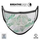 Mint Marble & Digital Gold Foil V10 - Made in USA Mouth Cover Unisex Anti-Dust Cotton Blend Reusable & Washable Face Mask with Adjustable Sizing for Adult or Child