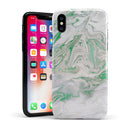 Mint Marble & Digital Gold Foil V10 - iPhone X Swappable Hybrid Case