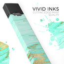 Mint Marble & Digital Gold Foil V11 - Premium Decal Protective Skin-Wrap Sticker compatible with the Juul Labs vaping device