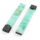 Mint Marble & Digital Gold Foil V11 - Premium Decal Protective Skin-Wrap Sticker compatible with the Juul Labs vaping device