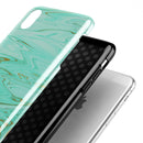 Mint Marble & Digital Gold Foil V11 - iPhone X Swappable Hybrid Case