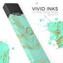 Mint Marble & Digital Gold Foil V12 - Premium Decal Protective Skin-Wrap Sticker compatible with the Juul Labs vaping device