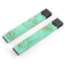 Mint Marble & Digital Gold Foil V12 - Premium Decal Protective Skin-Wrap Sticker compatible with the Juul Labs vaping device