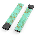 Mint Marble & Digital Gold Foil V12 - Premium Decal Protective Skin-Wrap Sticker compatible with the Juul Labs vaping device