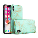 Mint Marble & Digital Gold Foil V12 - iPhone X Swappable Hybrid Case