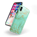 Mint Marble & Digital Gold Foil V12 - iPhone X Swappable Hybrid Case