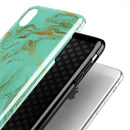 Mint Marble & Digital Gold Foil V12 - iPhone X Swappable Hybrid Case