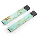 Mint Marble & Digital Gold Foil V1 - Premium Decal Protective Skin-Wrap Sticker compatible with the Juul Labs vaping device