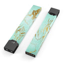 Mint Marble & Digital Gold Foil V1 - Premium Decal Protective Skin-Wrap Sticker compatible with the Juul Labs vaping device