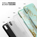 Mint Marble & Digital Gold Foil V1 - iPhone X Swappable Hybrid Case