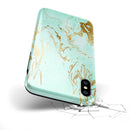 Mint Marble & Digital Gold Foil V1 - iPhone X Swappable Hybrid Case