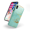Mint Marble & Digital Gold Foil V2 - iPhone X Swappable Hybrid Case
