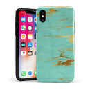 Mint Marble & Digital Gold Foil V2 - iPhone X Swappable Hybrid Case