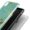 Mint Marble & Digital Gold Foil V2 - iPhone X Swappable Hybrid Case