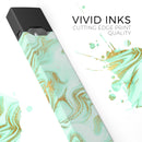 Mint Marble & Digital Gold Foil V4 - Premium Decal Protective Skin-Wrap Sticker compatible with the Juul Labs vaping device