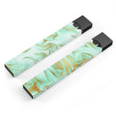Mint Marble & Digital Gold Foil V4 - Premium Decal Protective Skin-Wrap Sticker compatible with the Juul Labs vaping device