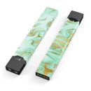 Mint Marble & Digital Gold Foil V4 - Premium Decal Protective Skin-Wrap Sticker compatible with the Juul Labs vaping device