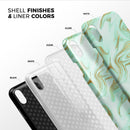 Mint Marble & Digital Gold Foil V4 - iPhone X Swappable Hybrid Case