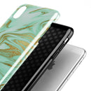Mint Marble & Digital Gold Foil V4 - iPhone X Swappable Hybrid Case