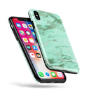 Mint Marble & Digital Gold Foil V5 - iPhone X Swappable Hybrid Case