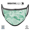 Mint Marble & Digital Gold Foil V6 - Made in USA Mouth Cover Unisex Anti-Dust Cotton Blend Reusable & Washable Face Mask with Adjustable Sizing for Adult or Child