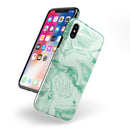 Mint Marble & Digital Gold Foil V6 - iPhone X Swappable Hybrid Case
