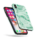 Mint Marble & Digital Gold Foil V6 - iPhone X Swappable Hybrid Case