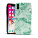 Mint Marble & Digital Gold Foil V6 - iPhone X Swappable Hybrid Case