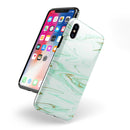 Mint Marble & Digital Gold Foil V7 - iPhone X Swappable Hybrid Case