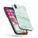 Mint Marble & Digital Gold Foil V7 - iPhone X Swappable Hybrid Case