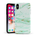 Mint Marble & Digital Gold Foil V7 - iPhone X Swappable Hybrid Case
