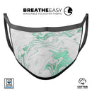 Mint Marble & Digital Gold Foil V8 - Made in USA Mouth Cover Unisex Anti-Dust Cotton Blend Reusable & Washable Face Mask with Adjustable Sizing for Adult or Child