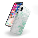Mint Marble & Digital Gold Foil V8 - iPhone X Swappable Hybrid Case