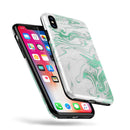Mint Marble & Digital Gold Foil V8 - iPhone X Swappable Hybrid Case