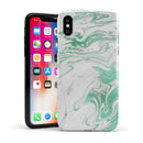 Mint Marble & Digital Gold Foil V8 - iPhone X Swappable Hybrid Case