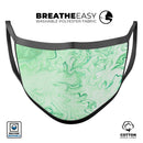 Mint Marble & Digital Gold Foil V9 - Made in USA Mouth Cover Unisex Anti-Dust Cotton Blend Reusable & Washable Face Mask with Adjustable Sizing for Adult or Child