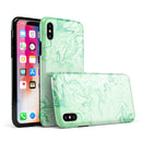 Mint Marble & Digital Gold Foil V9 - iPhone X Swappable Hybrid Case