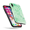Mint Marble & Digital Gold Foil V9 - iPhone X Swappable Hybrid Case