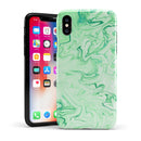 Mint Marble & Digital Gold Foil V9 - iPhone X Swappable Hybrid Case