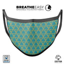Mint Summer Gold v1 - Made in USA Mouth Cover Unisex Anti-Dust Cotton Blend Reusable & Washable Face Mask with Adjustable Sizing for Adult or Child