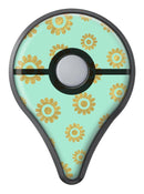 Mint and Gold Floral v10 Pokémon GO Plus Vinyl Protective Decal Skin Kit