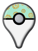 Mint and Gold Floral v10 Pokémon GO Plus Vinyl Protective Decal Skin Kit