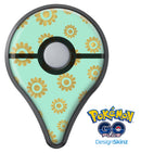 Mint and Gold Floral v10 Pokémon GO Plus Vinyl Protective Decal Skin Kit