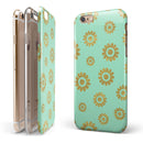 Mint and Gold Floral v10 iPhone 6/6s or 6/6s Plus 2-Piece Hybrid INK-Fuzed Case