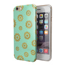Mint and Gold Floral v10 iPhone 6/6s or 6/6s Plus 2-Piece Hybrid INK-Fuzed Case