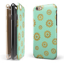 Mint and Gold Floral v10 iPhone 6/6s or 6/6s Plus 2-Piece Hybrid INK-Fuzed Case