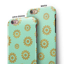 Mint and Gold Floral v10 iPhone 6/6s or 6/6s Plus 2-Piece Hybrid INK-Fuzed Case