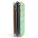Mint and Gold Floral v10 iPhone 6/6s or 6/6s Plus 2-Piece Hybrid INK-Fuzed Case