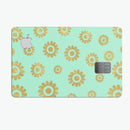 Mint and Gold Floral v10 - Premium Protective Decal Skin-Kit for the Apple Credit Card